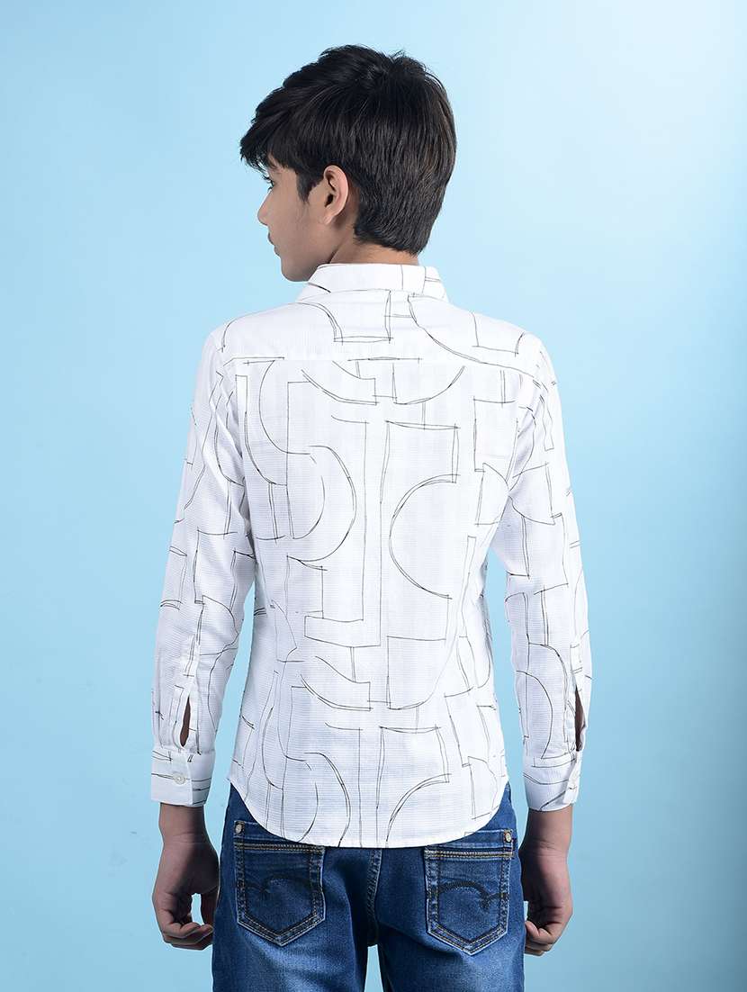 boys printed collared regular fit shirt - 21985169 -  Standard Image - 3