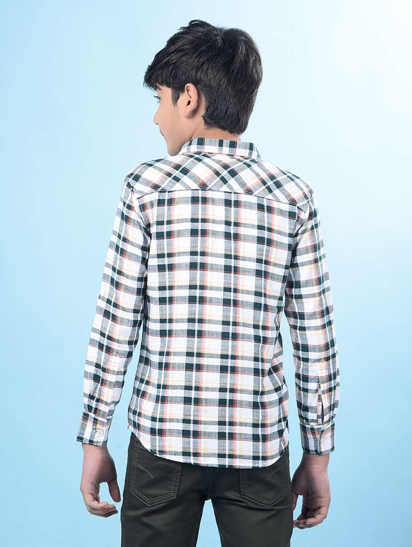 boys checkerd collared regular fit shirt - 21985172 -  Standard Image - 3