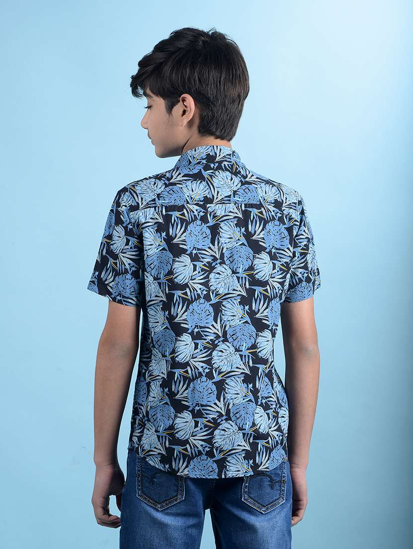 boys tropical print collared regular fit shirt - 21985177 -  Standard Image - 3