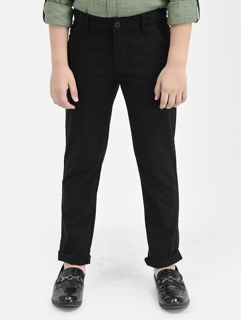 boys checkered mid rise slim fit chinos 