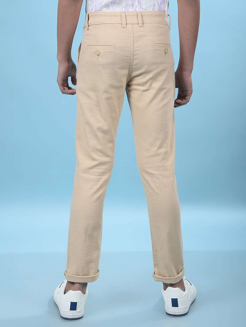 boys solid mid rise slim fit chinos  - 21985193 -  Standard Image - 3