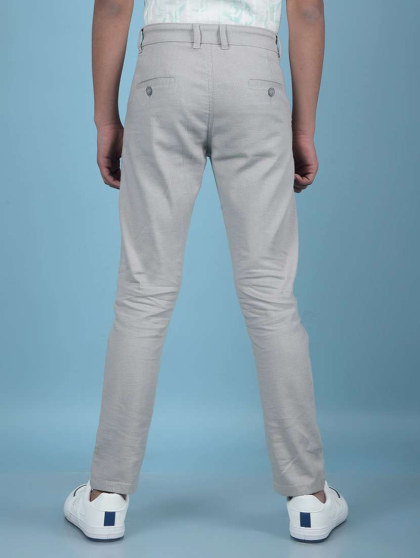 boys solid mid rise slim fit chinos  - 21985194 -  Standard Image - 3