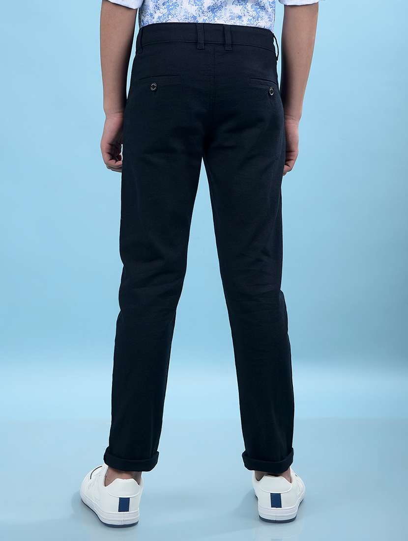 boys solid mid rise slim fit chinos  - 21985196 -  Standard Image - 3
