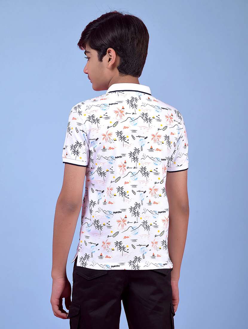 boys printed short sleeve regular fit polo t-shirt - 21985199 -  Standard Image - 3