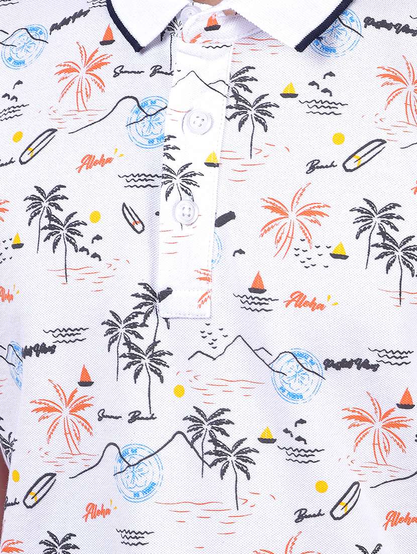boys printed short sleeve regular fit polo t-shirt - 21985199 -  Standard Image - 5