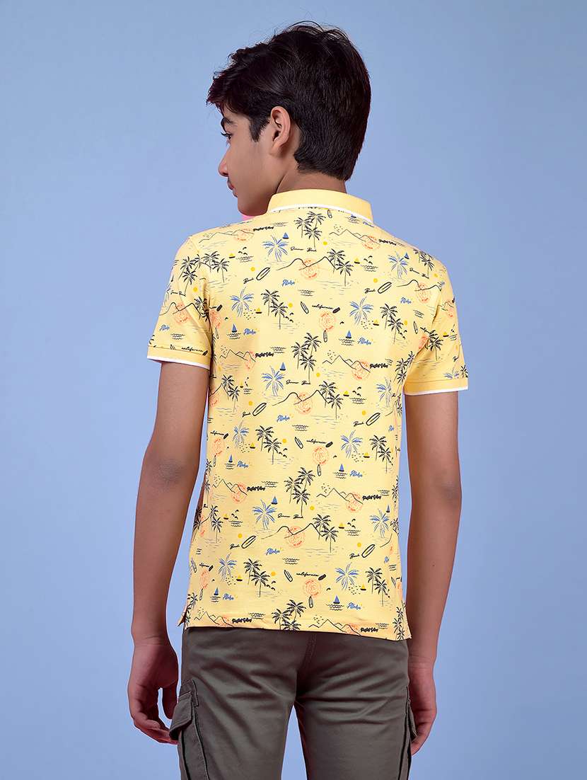 boys printed short sleeve regular fit polo t-shirt - 21985200 -  Standard Image - 3