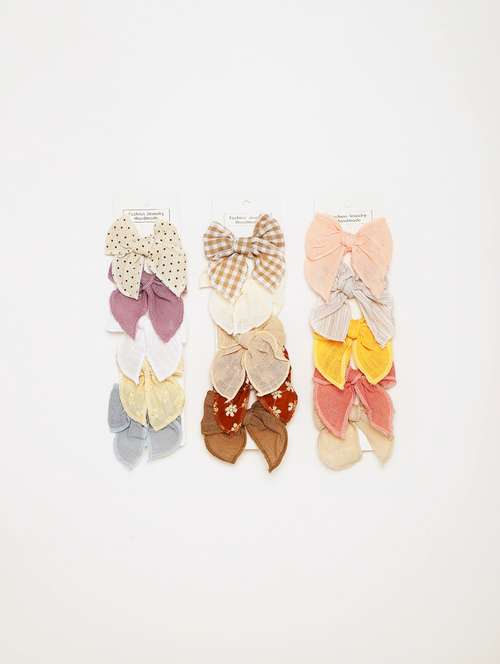 girls pack of 6 multi color bow hair clips - 21985210 -  Standard Image - 0