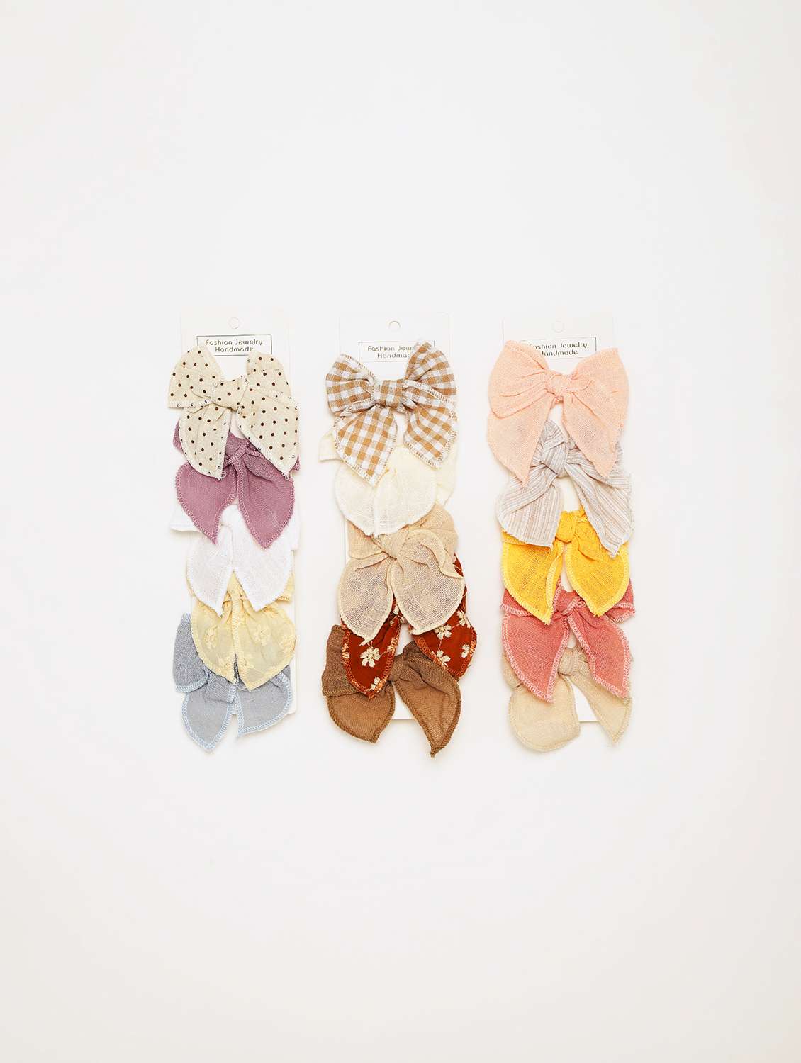 girls pack of 6 multi color bow hair clips