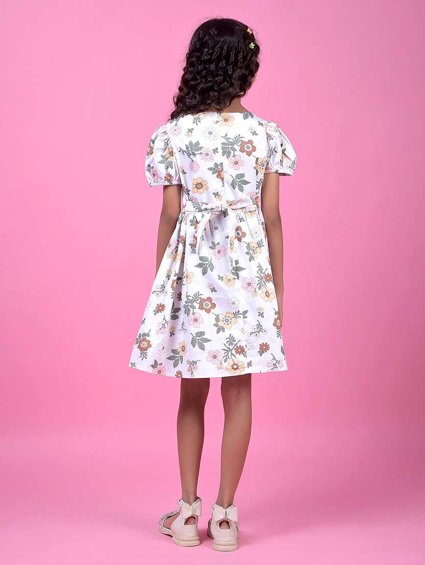 girls floral print puff sleeve a-line dress - 21985227 -  Standard Image - 5
