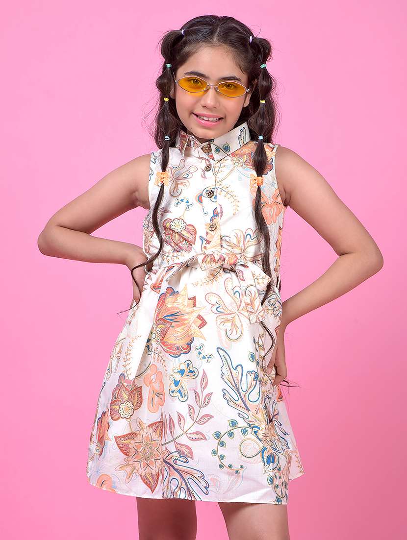 girls floral print sleeveless a-line dress - 21985233 -  Standard Image - 5