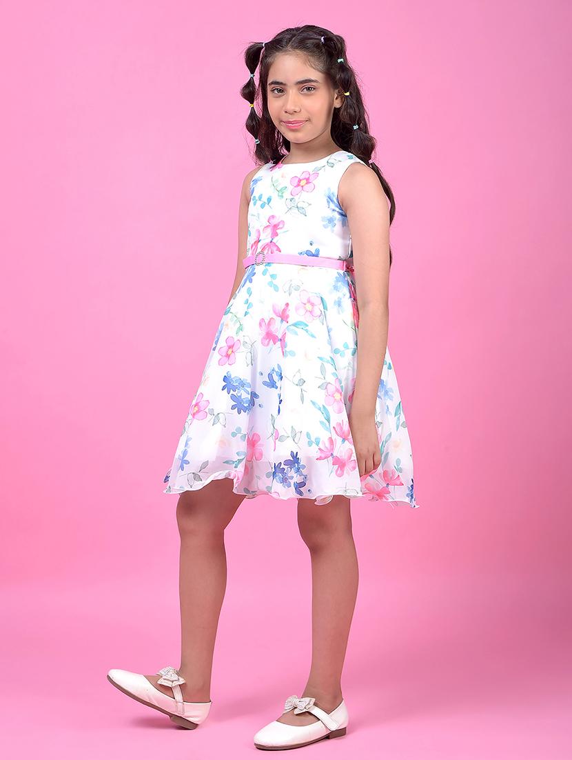 girls floral print sleeveless fit & flare dress - 21985236 - Standard Image - 3