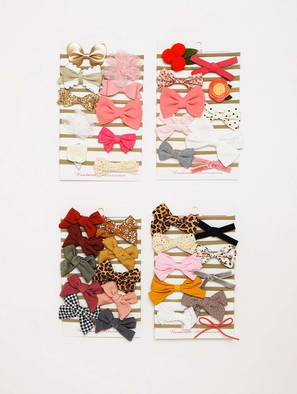 girls pack of 10 multi color bow hair clips