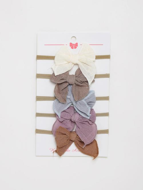 girls pack of 5 multi color bow hair clips - 21985244 -  Standard Image - 0