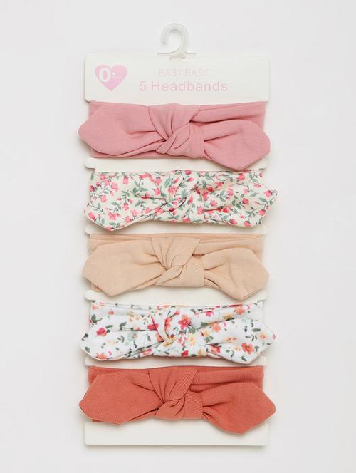 girls pack of 5 multi color bow hairbanss - 21985246 - Standard Image - 0