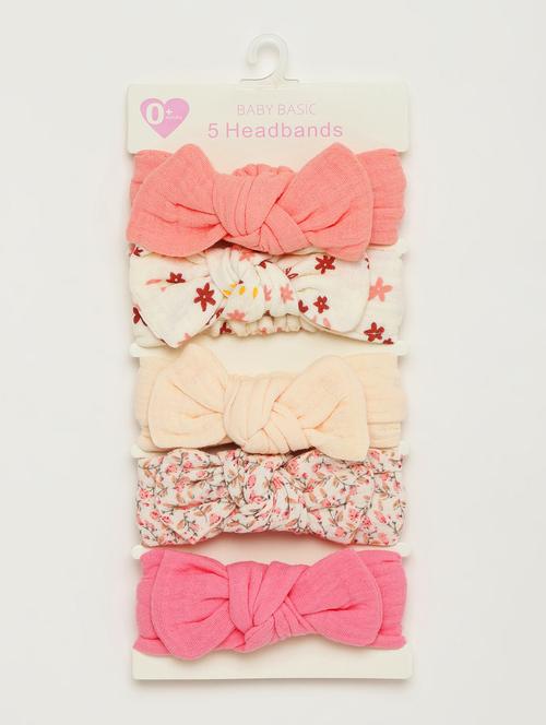 girls pack of 5 multi color bow hairbands - 21985251 - Standard Image - 0