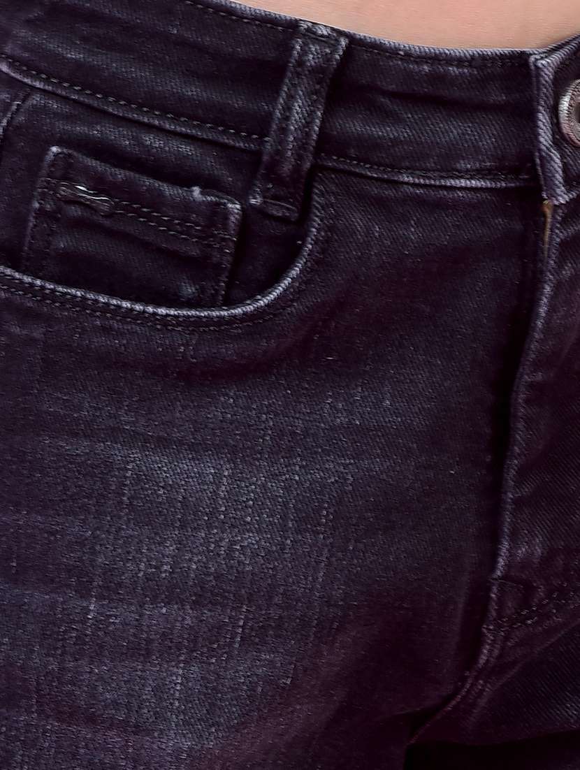 girls solid high rise straight fit jeans - 21985387 -  Standard Image - 5