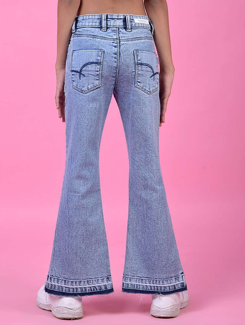 girls solid mid rise bootcut jeans - 21985396 -  Standard Image - 3