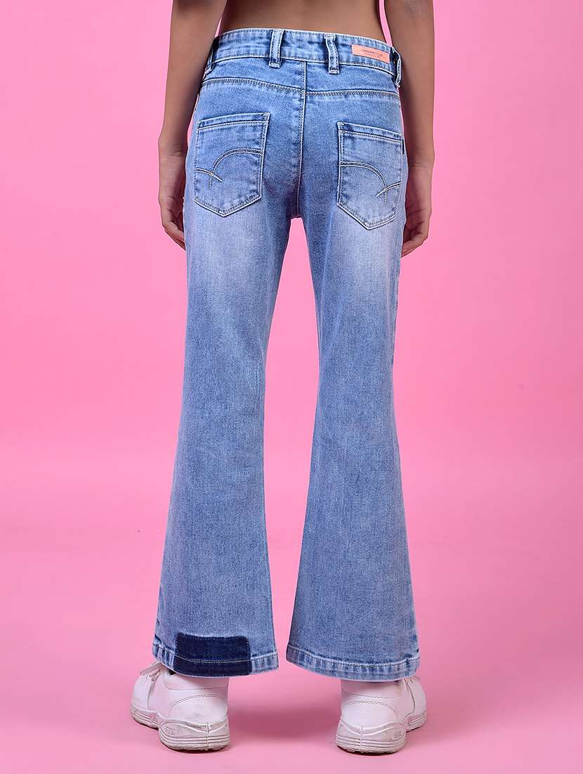 girls solid mid rise bootcut jeans - 21985397 -  Standard Image - 3