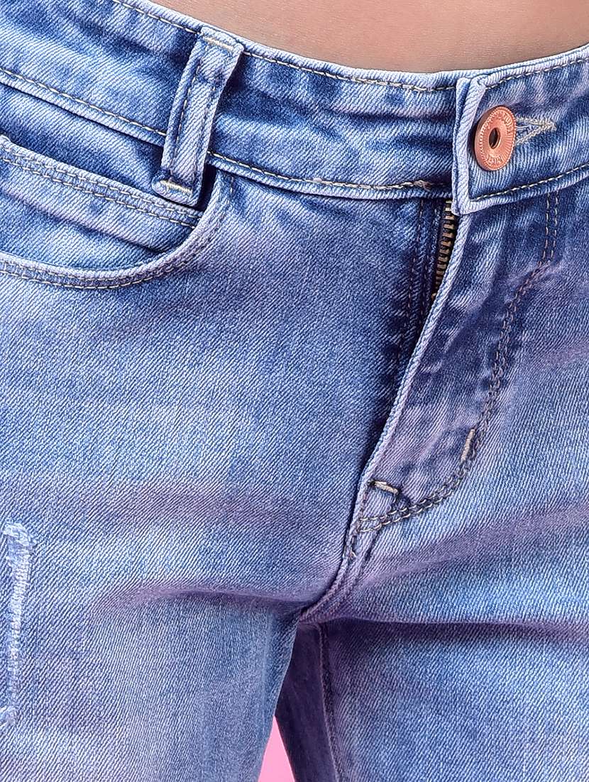 girls solid mid rise bootcut jeans - 21985397 -  Standard Image - 5