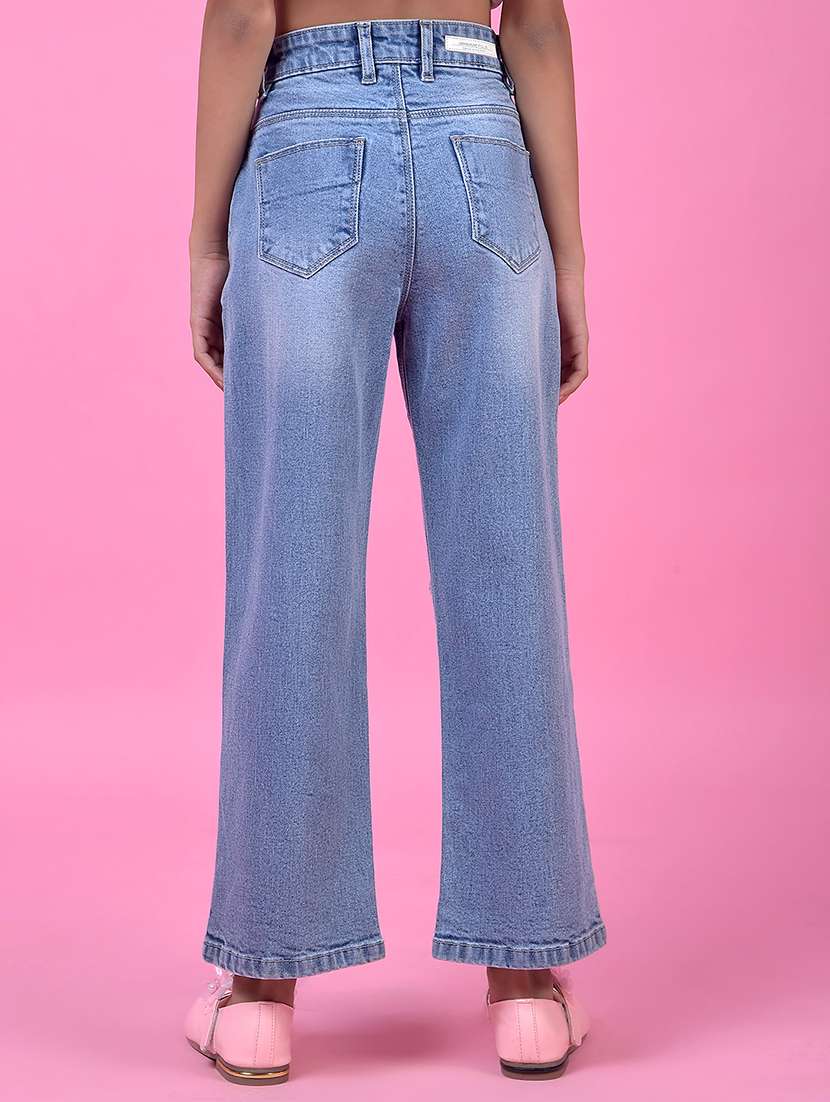 girls solid mid rise straight fit jean - 21985403 -  Standard Image - 3