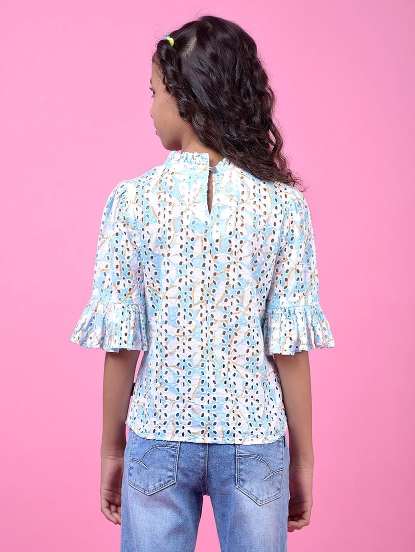 girls printed bell sleeve regualar top - 21985410 - Standard Image - 3