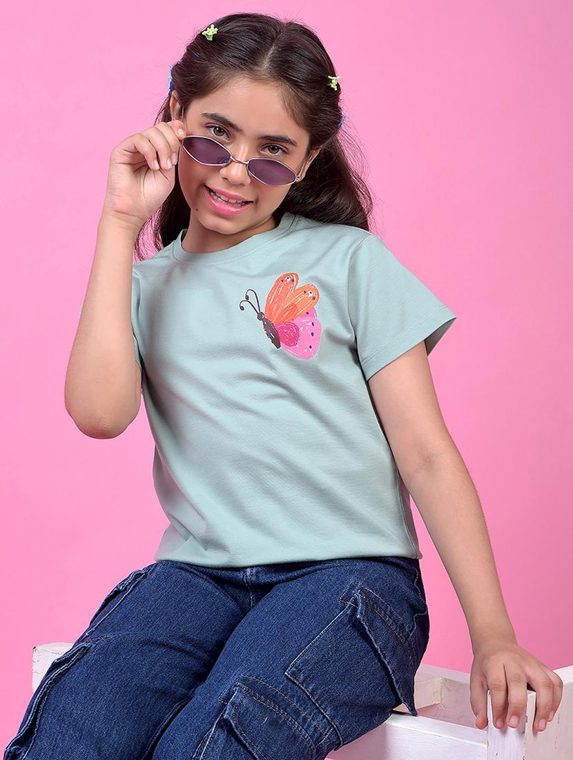 girls printed short sleeve tee - 21985424 - Zoom Image - 0