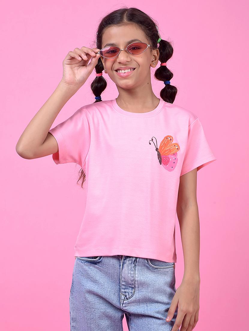 girls printed short sleeve tee