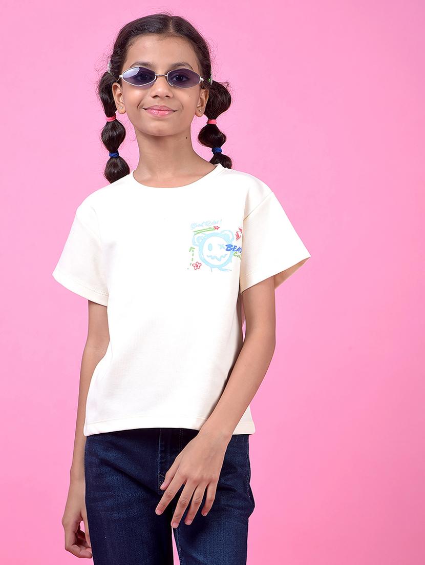 girls printed short sleeve tee
