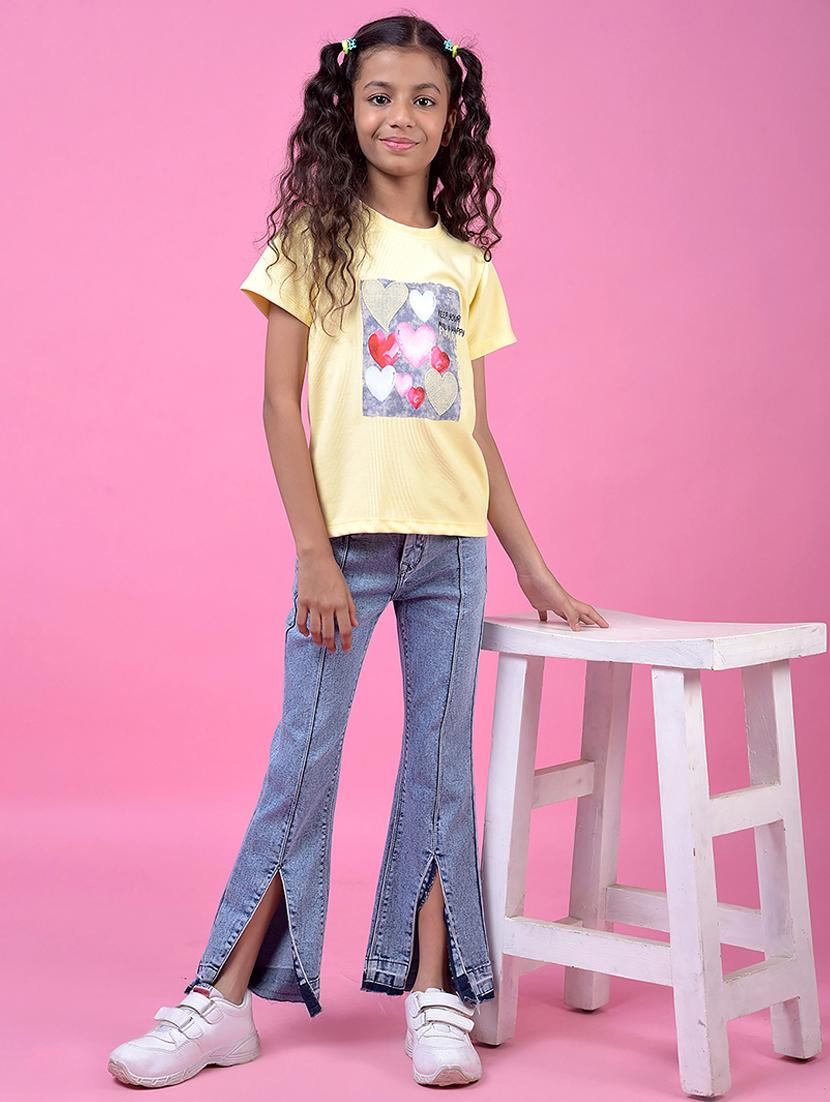 yellow polyester front print tee - 21985432 - Standard Image - 5