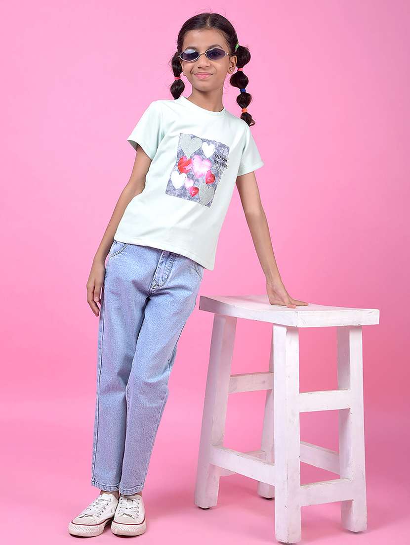 green polyester front print tee - 21985433 -  Standard Image - 5
