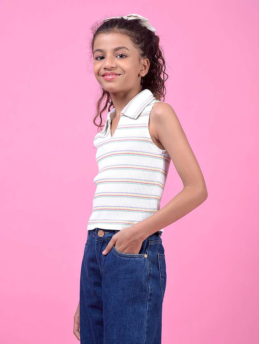 girls striped sleeveless polo tee - 21985436 -  Standard Image - 3