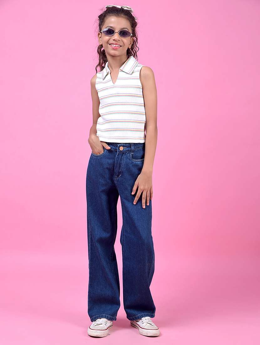 girls striped sleeveless polo tee - 21985436 -  Standard Image - 5