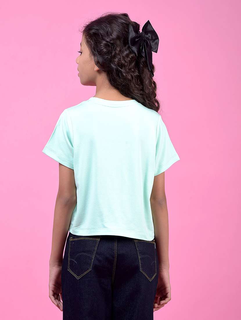 girls printed short sleeve crop tee - 21985437 -  Standard Image - 3
