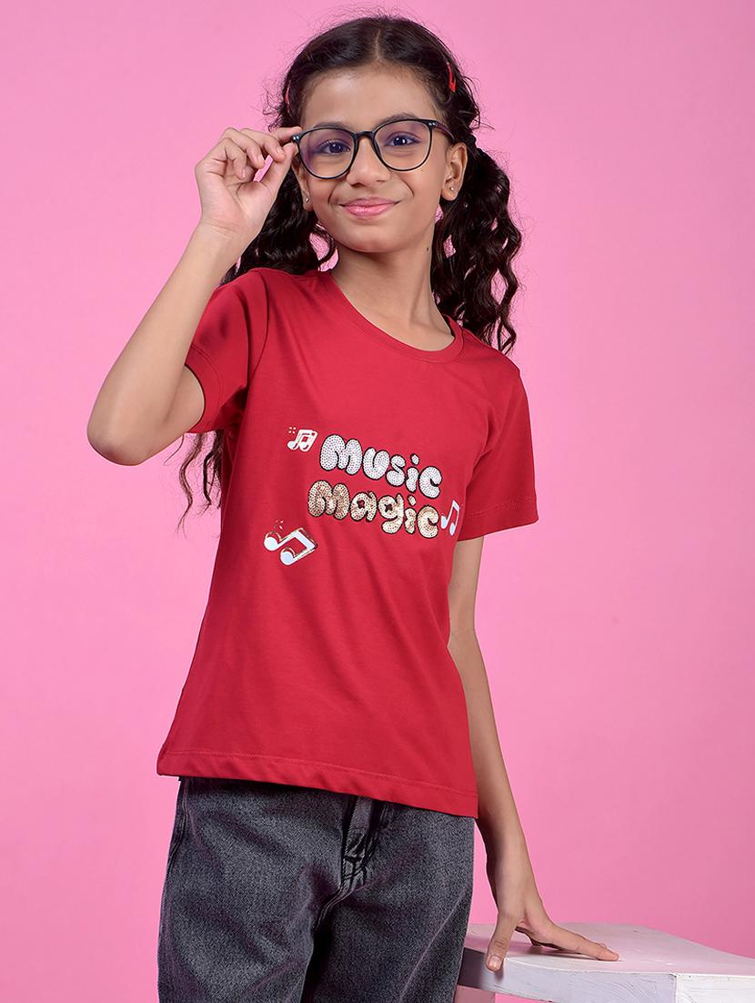 girls printed short sleeve tee