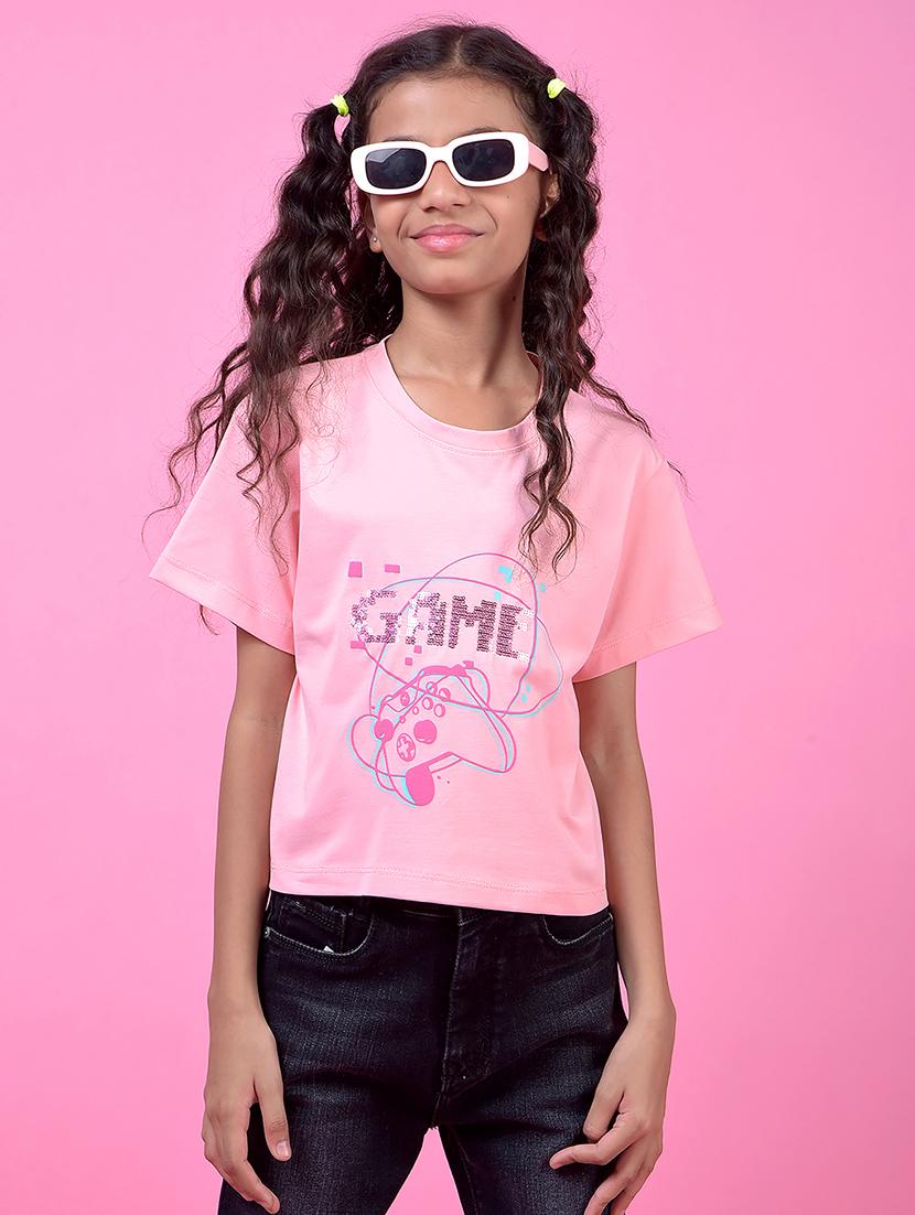 girls printed short sleeve tee