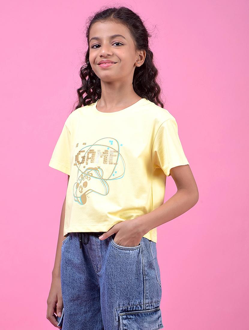 girls printed short sleeve tee