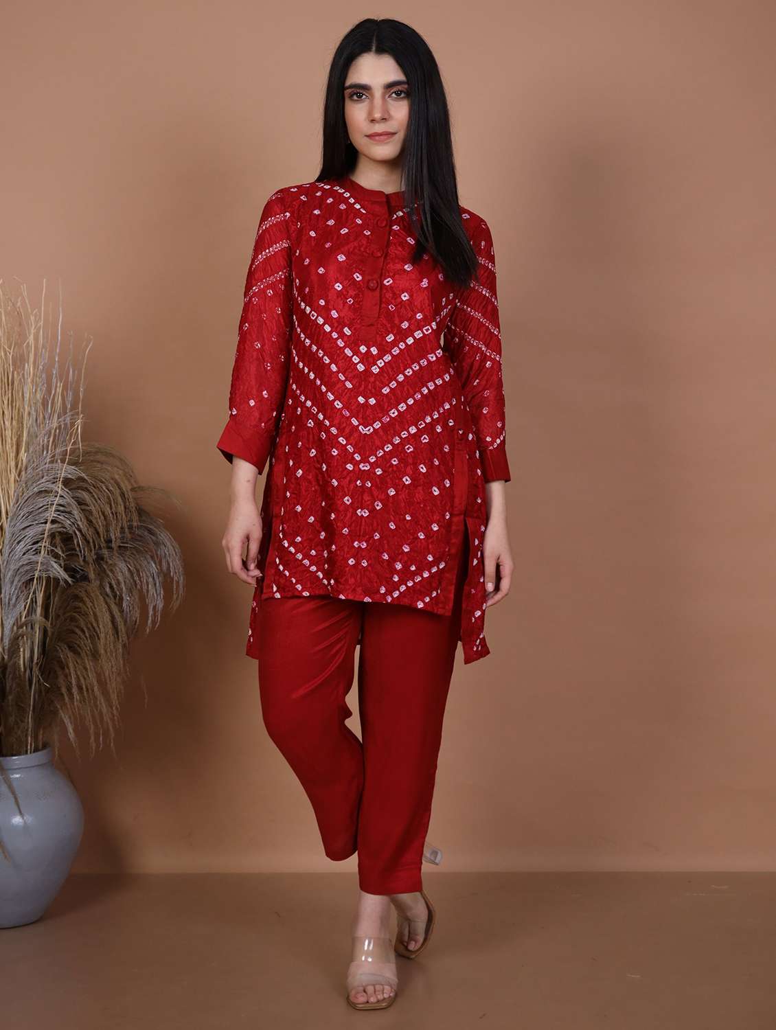 women bandhani long sleeve ethnic co-ord set - 21985447 - Zoom Image - 0