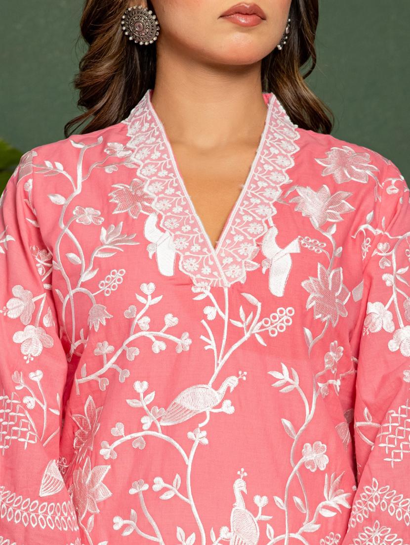 women floral three quarter sleeve ethnic co-ord set - 21985478 - Standard Image - 3