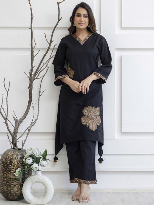 women floral long sleeve kurta pant set - 21985502 - Standard Image - 0