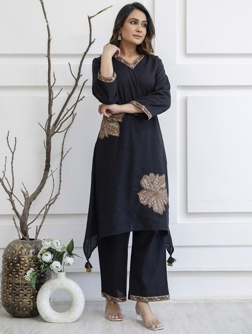 women floral long sleeve kurta pant set - 21985502 - Standard Image - 5