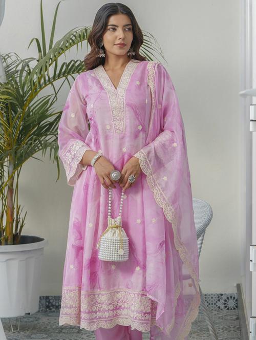 women printed long sleeve kurta pant with dupatta set - 21985517 - Standard Image - 0