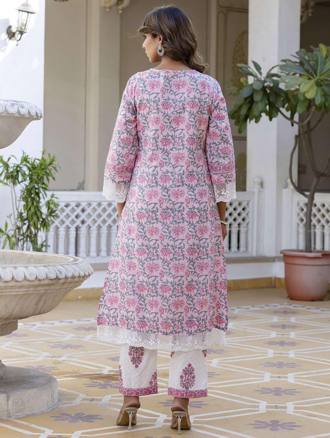 women floral long sleeve kurta pant with dupatta set - 21985553 - Standard Image - 3