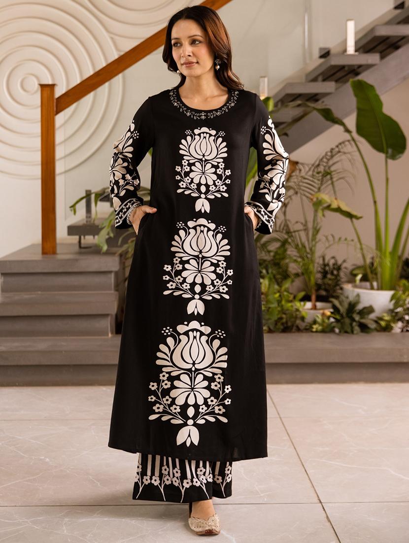 women printed long sleeve kurta palazzo set - 21985571 - Zoom Image - 0