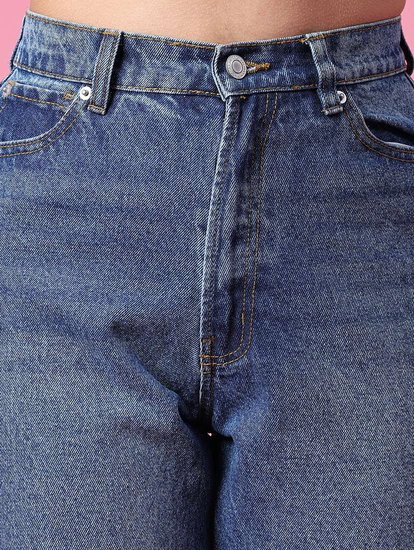 women washed mid rise straight fit jeans - 21985752 -  Standard Image - 5