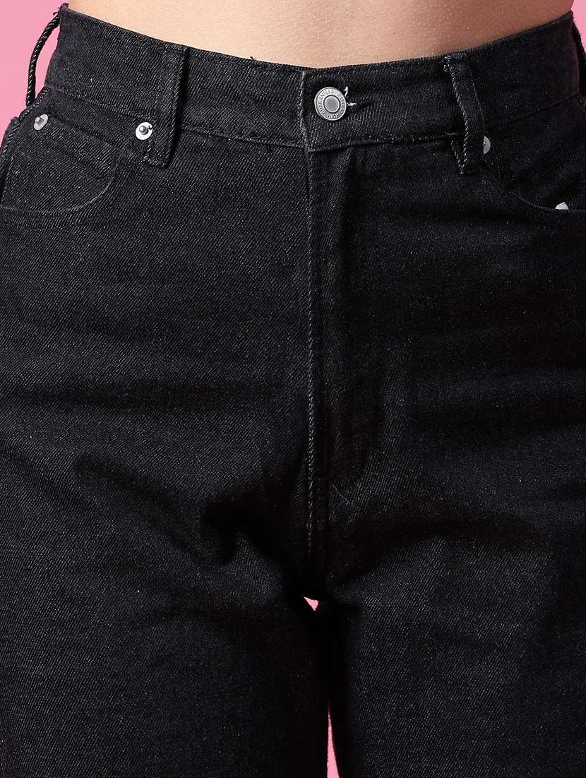 women plain mid rise straight fit jeans - 21985753 - Standard Image - 5