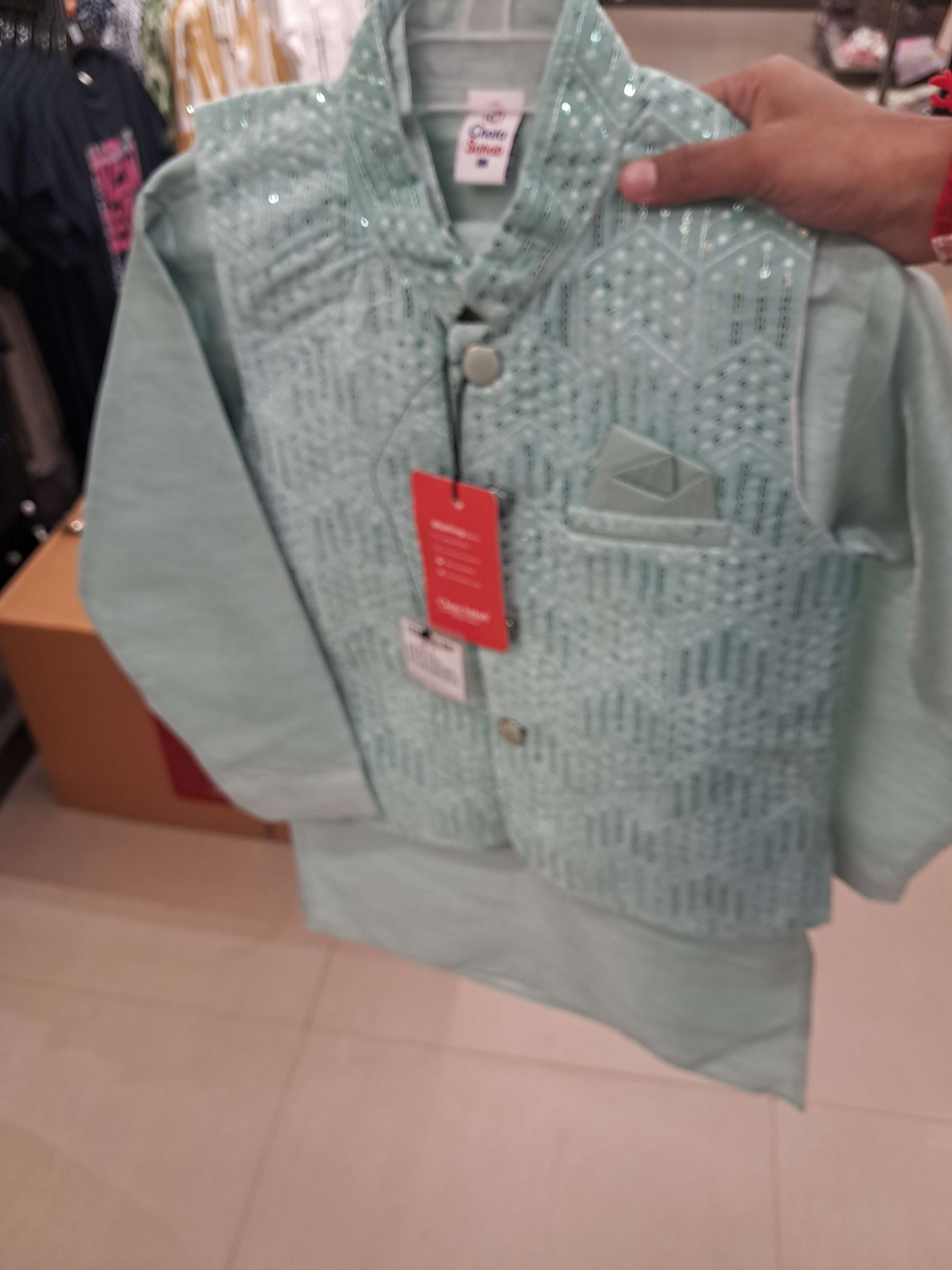 light green dupion kurtas & kurta set - 21985758 - Zoom Image - 0