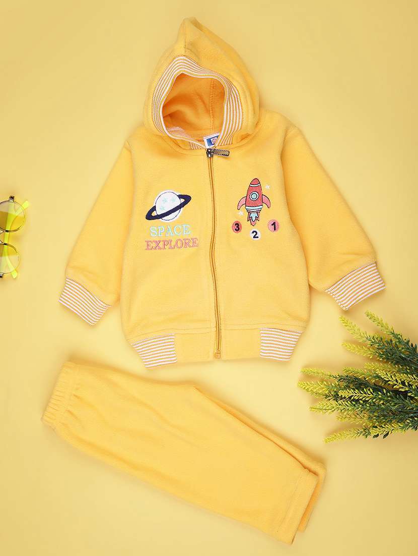 kids printed hooded full length set