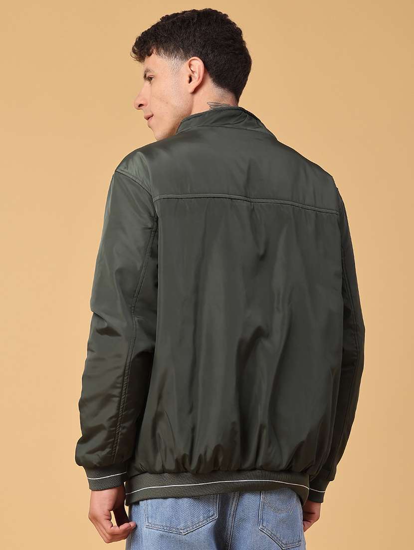 Men Solid Long Sleeve Bomber Jacket - 21985787 -  Standard Image - 3