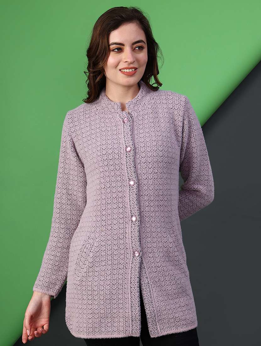 women self designed long sleeve cardigan