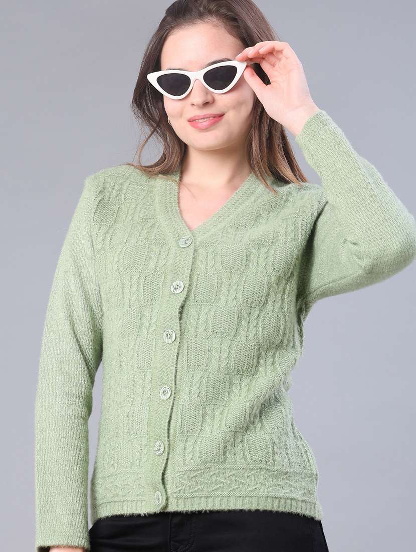 women self design long sleeve cardigan